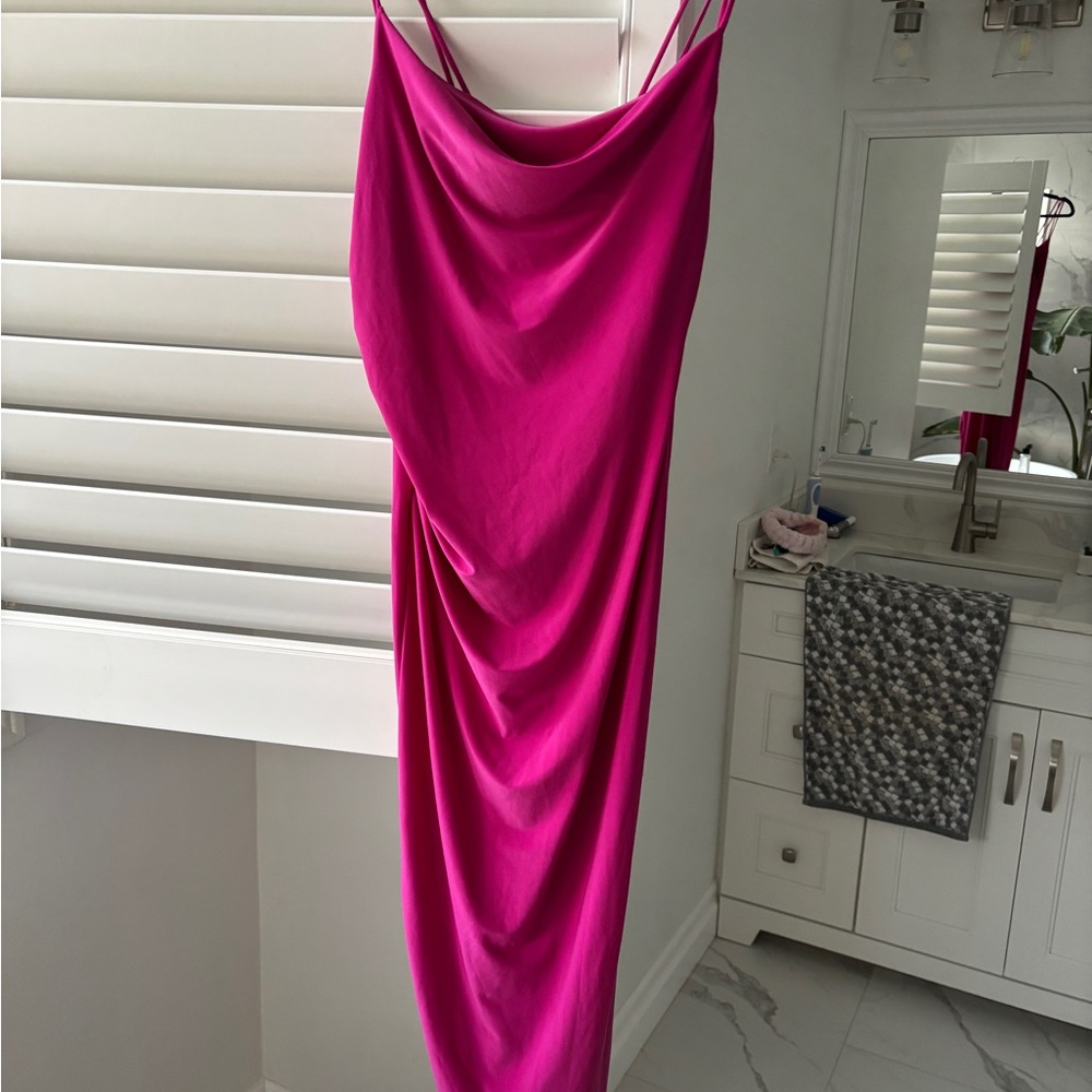 Zara Vibrant Pink Midi Dress